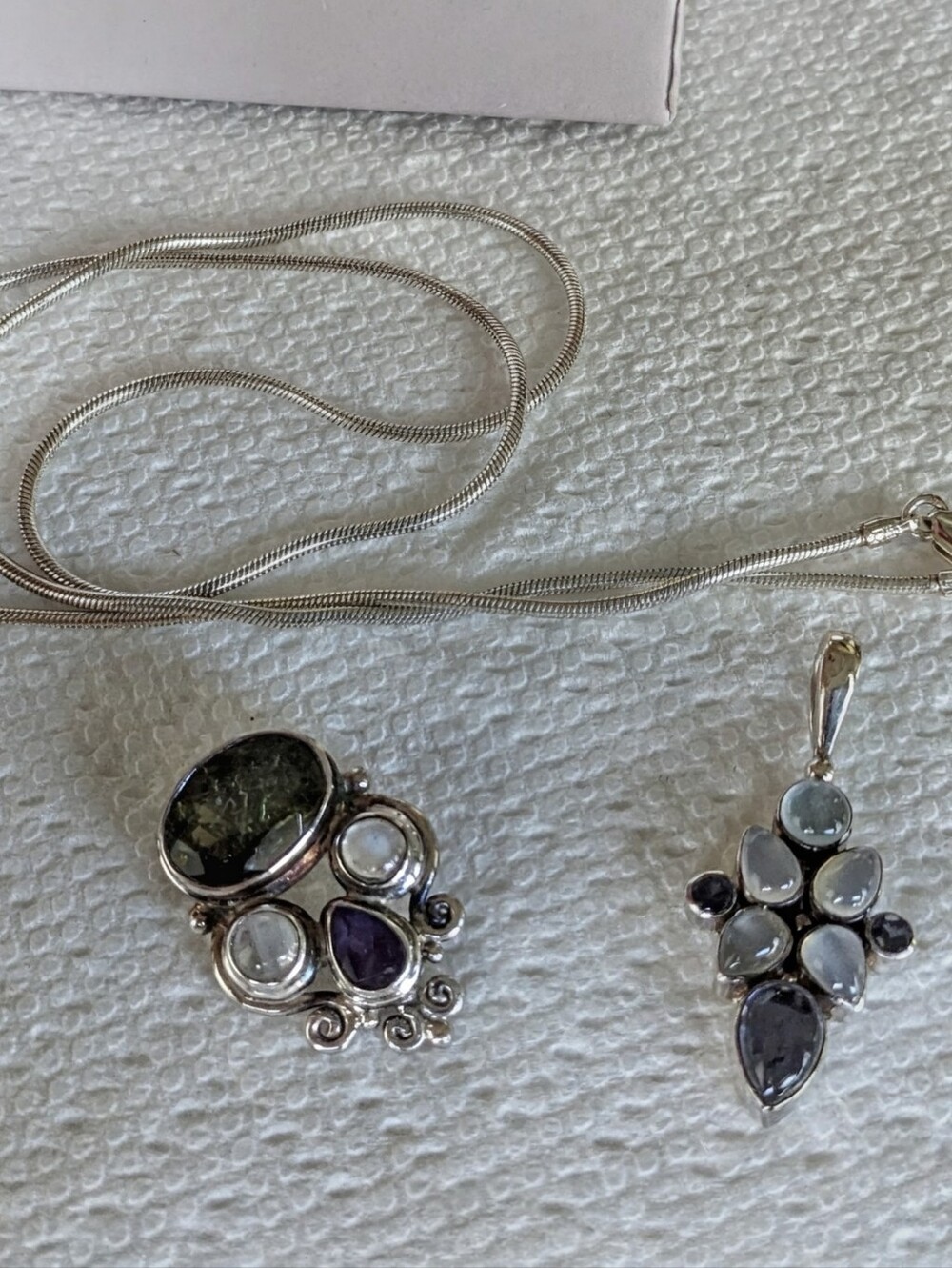 Sajen 925 Sterling Silver Pendants X2 With Rope Chain